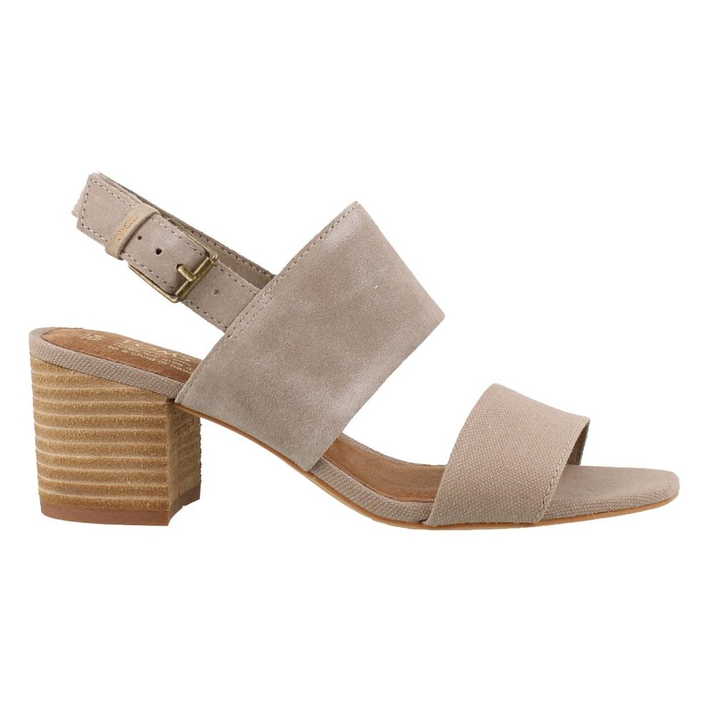 Tom's Poppy Block Heel Sandals in Beige